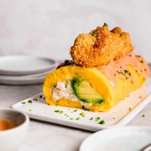 Causa de Langostinos al Panko